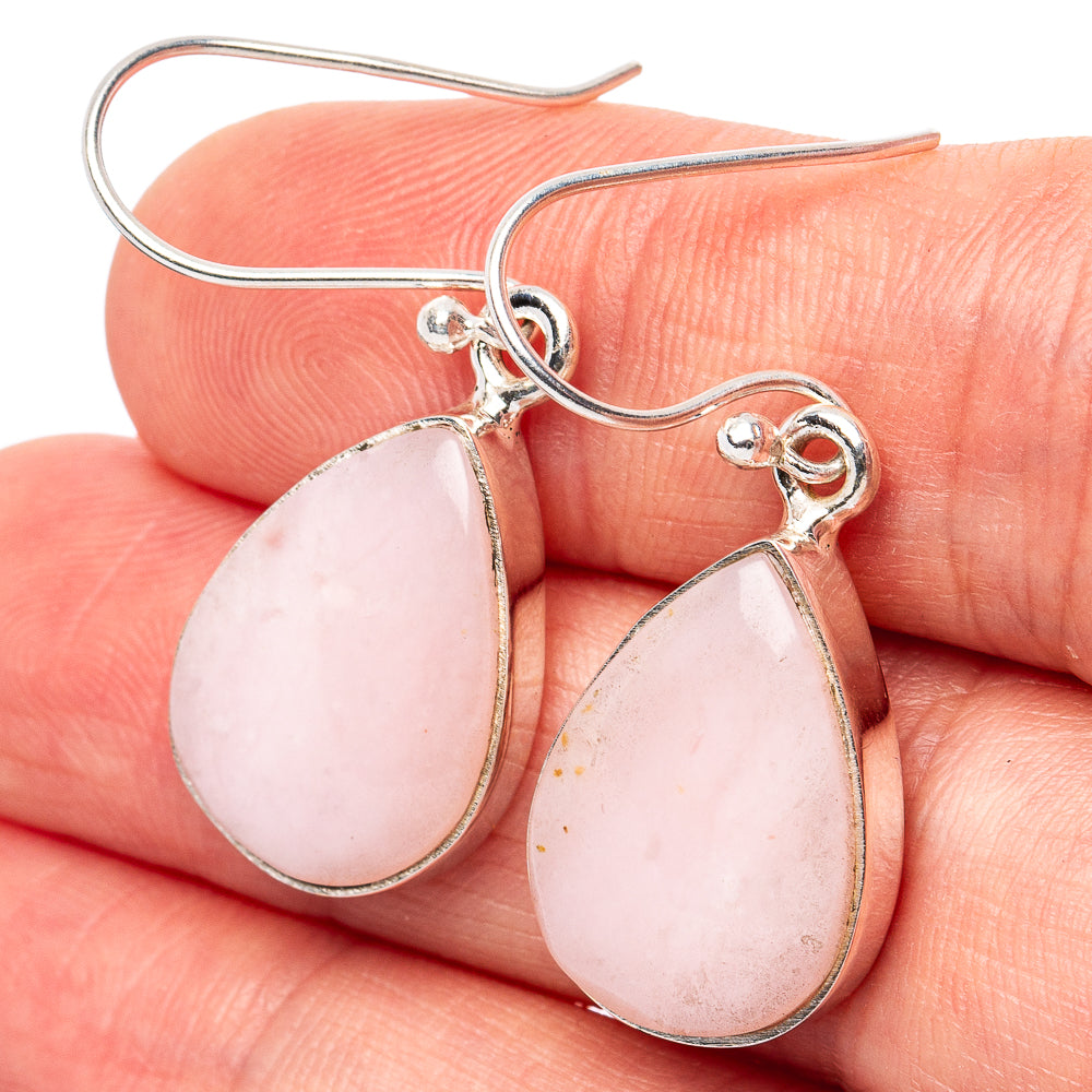 Pink Opal Earrings 1 1/2" (.925 Sterling Silver)