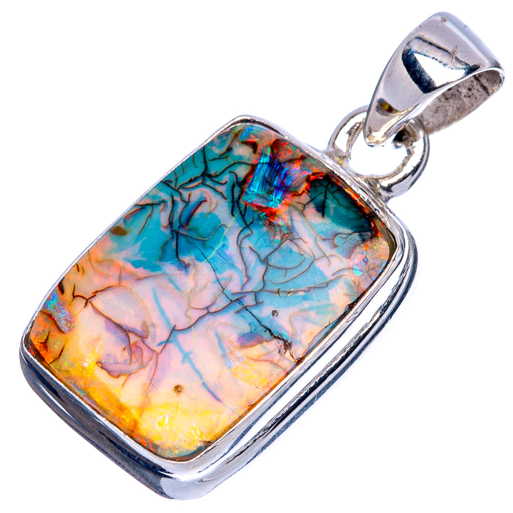 Rare Sterling Opal Pendant 1 1/8" (925 Sterling Silver) P41630