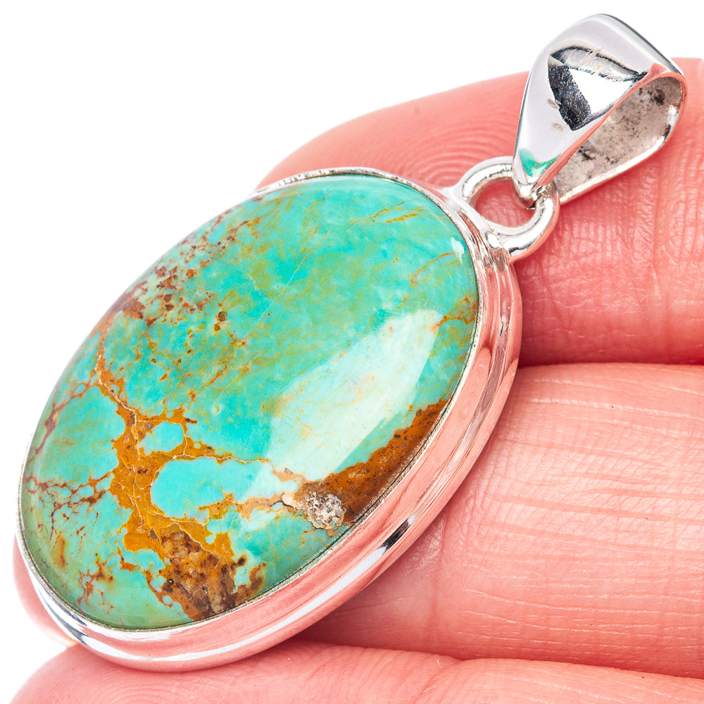 Rare Kingman Turquoise Pendant 1 1/2" (925 Sterling Silver) P40910