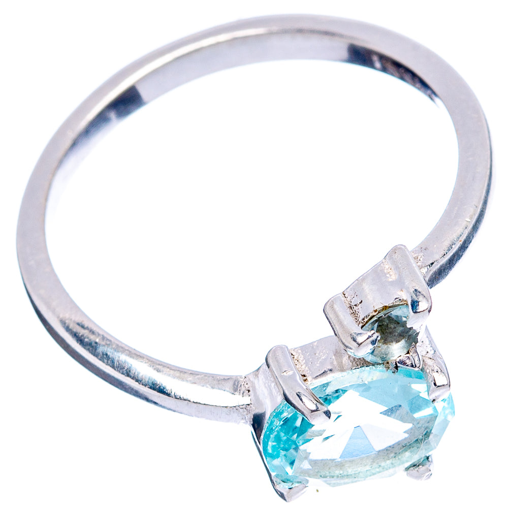 Blue Topaz Dainty Ring Size 6.5 (.925 Sterling Silver)