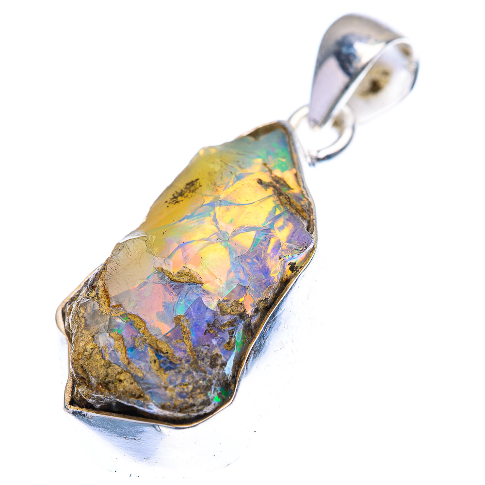 Raw Ethiopian Opal Pendant 1 3/8" (925 Sterling Silver) PD38457
