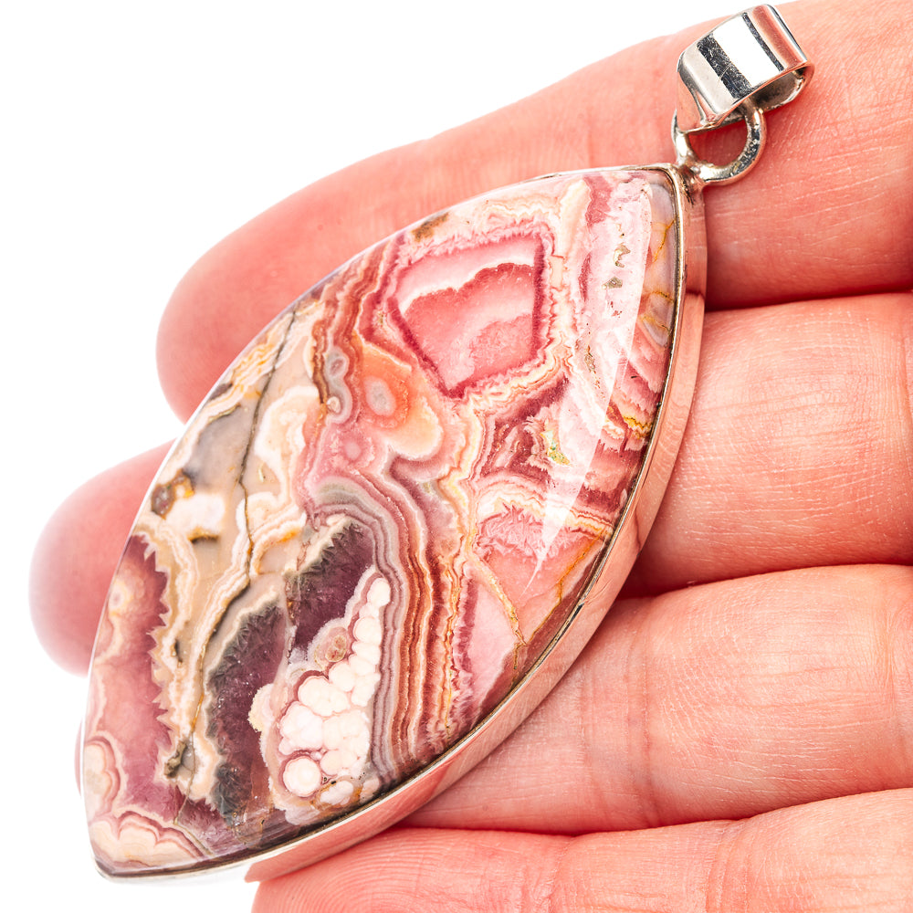 Premium Rhodochrosite Pendant 2 3/4" (.925 Sterling Silver)