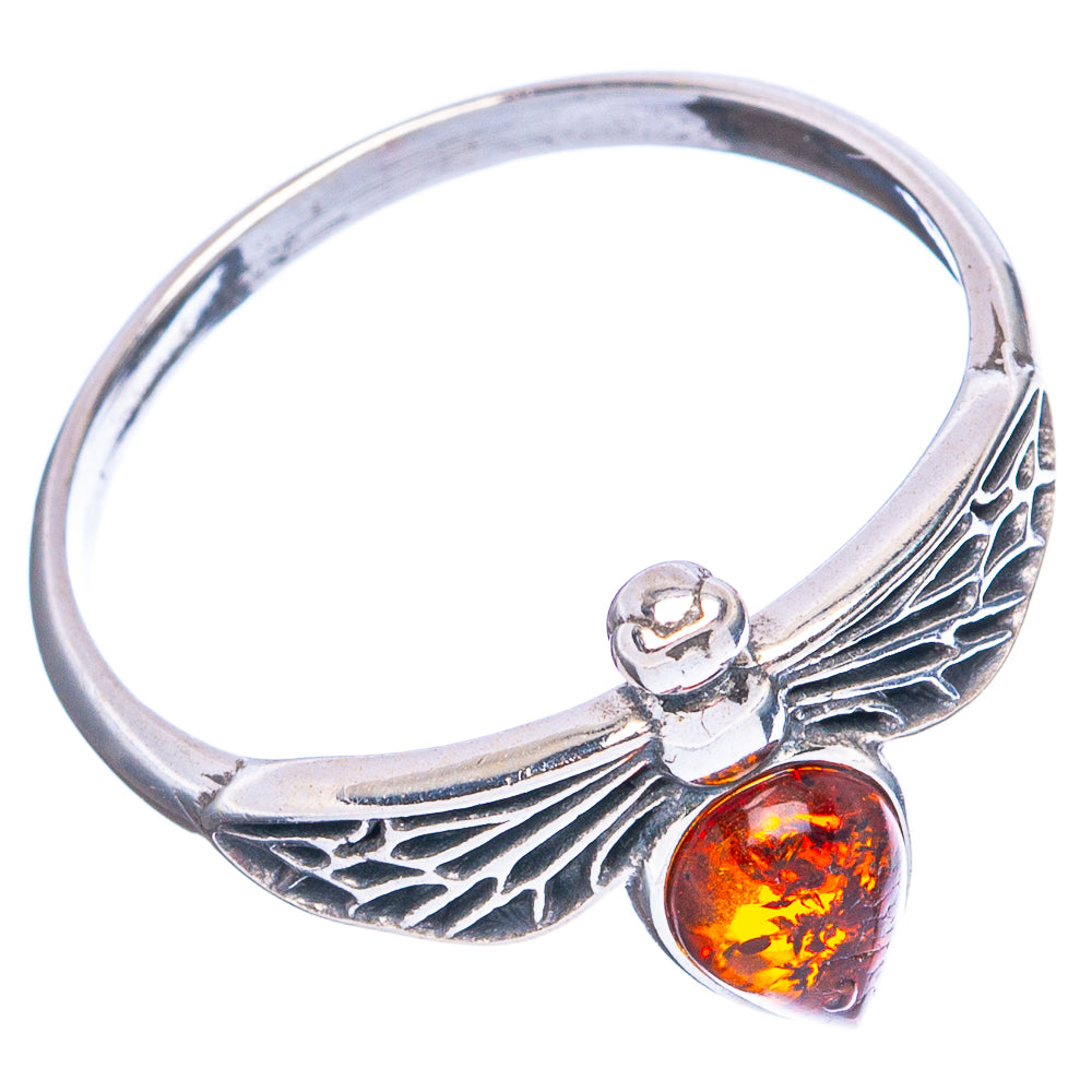 Baltic Amber Honey Bee Ring Size 8.75 (.925 Sterling Silver)