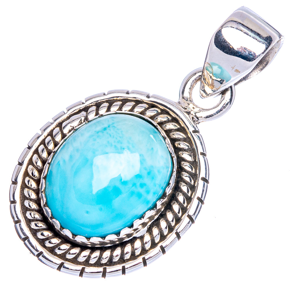 Larimar Pendant 1 1/8" (925 Sterling Silver) P41786