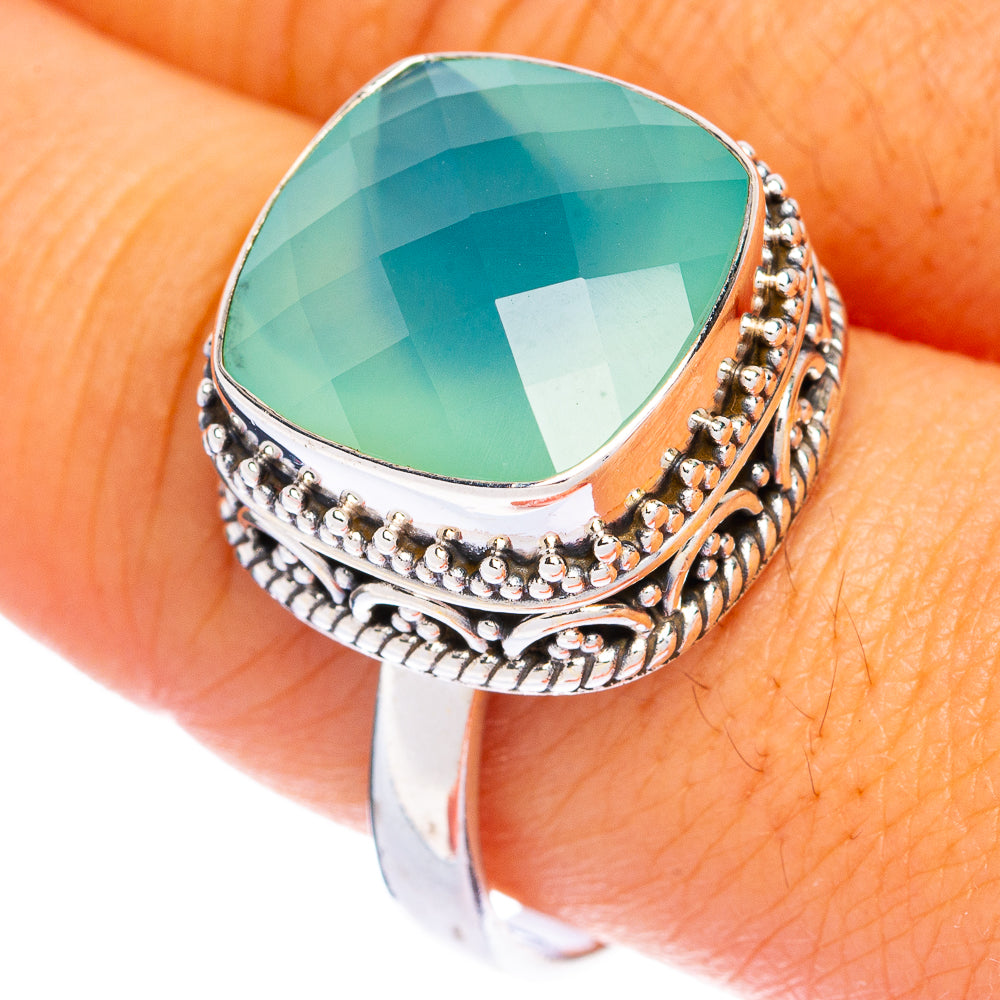 Aqua Chalcedony Ring Size 10 (925 Sterling Silver) R144444