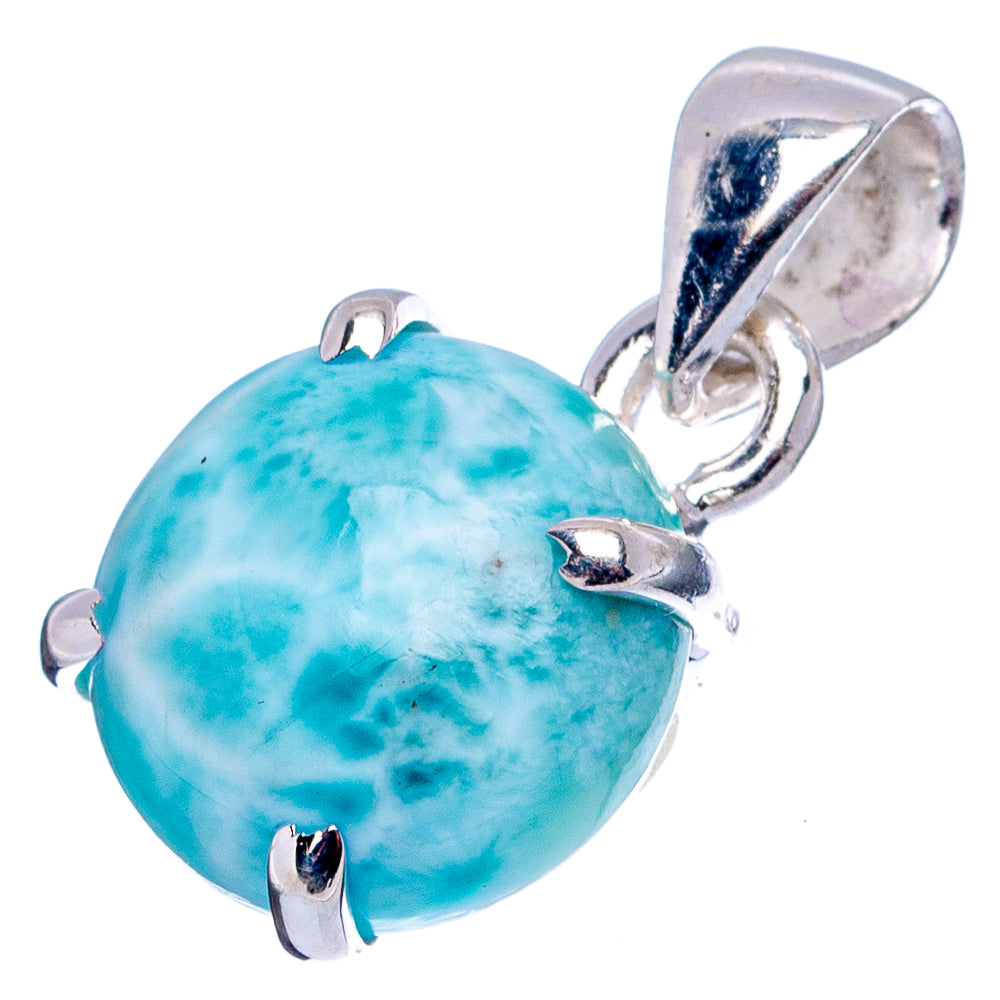 Larimar Dainty Pendant 3/4" (.925 Sterling Silver)