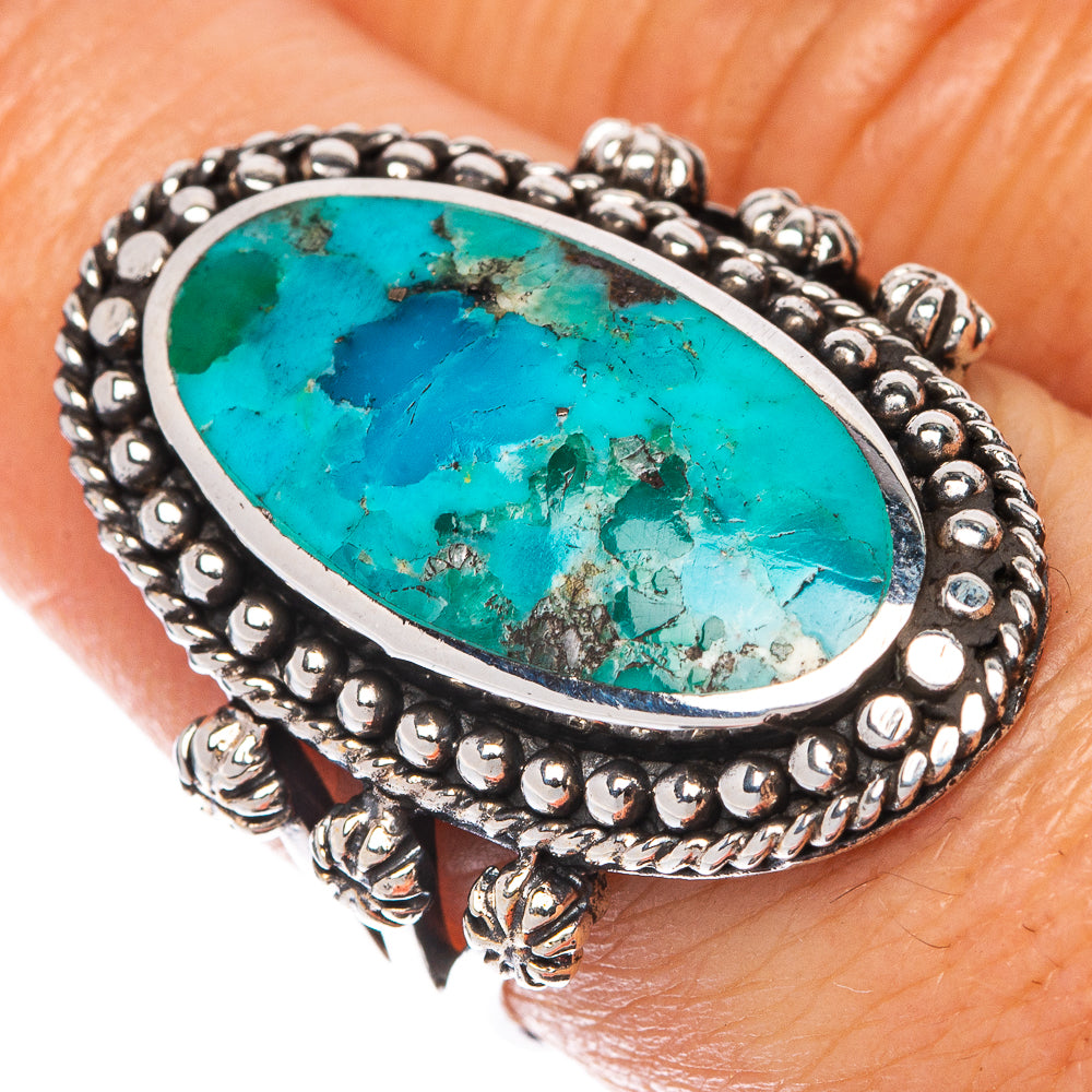 Rare Arizona Turquoise Ring Size 7.5 (925 Sterling Silver) R1560