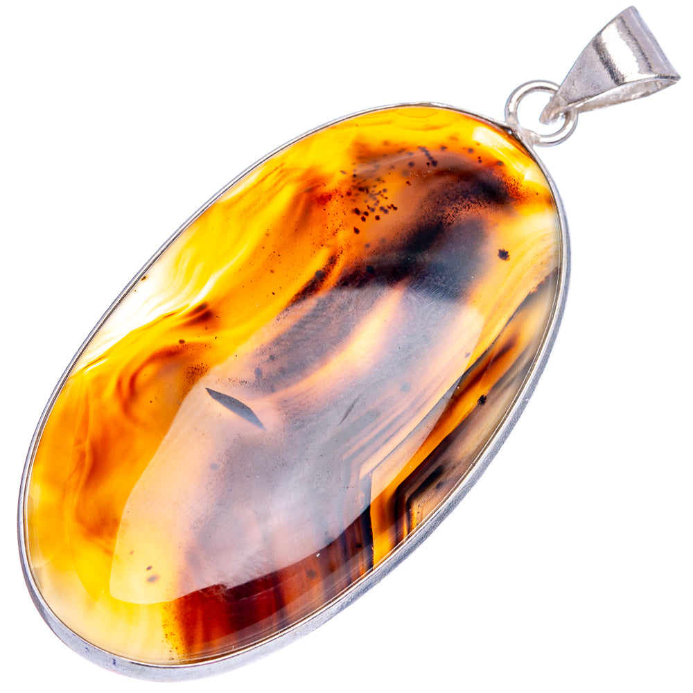 Montana Agate Pendant 2 3/8" (Silver Plated)