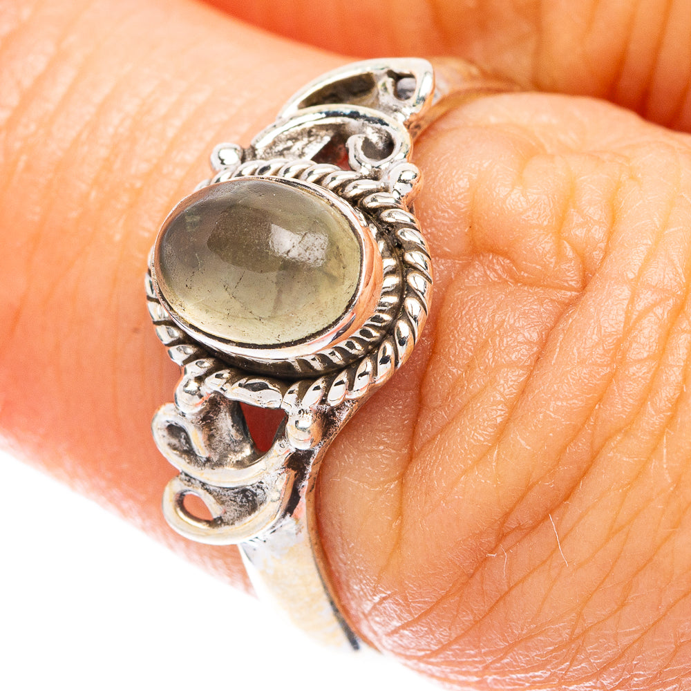 Prehnite Dainty Ring Size 6.75 (925 Sterling Silver) R5823