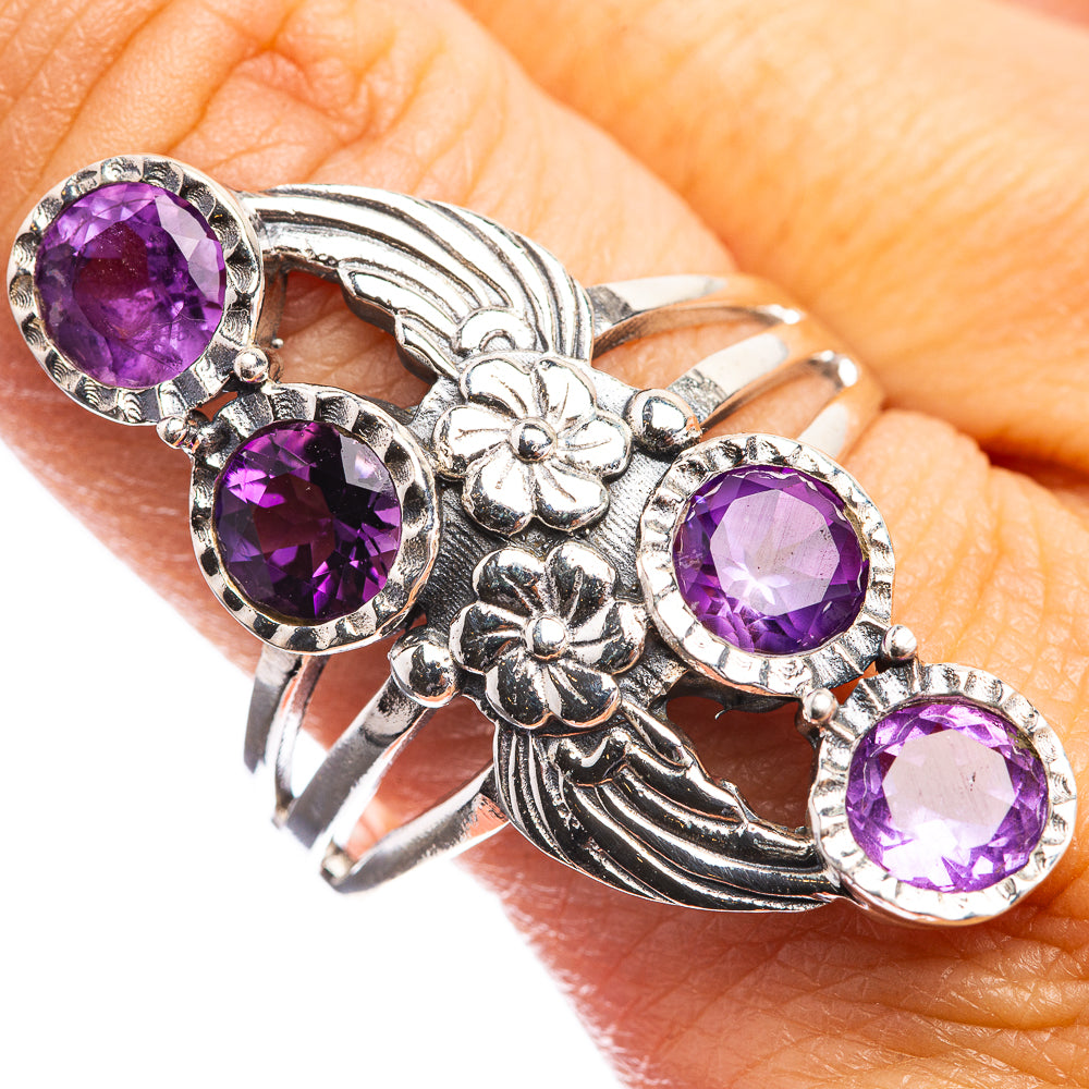 Faceted Amethyst Ring Size 10.5 (925 Sterling Silver) R143098