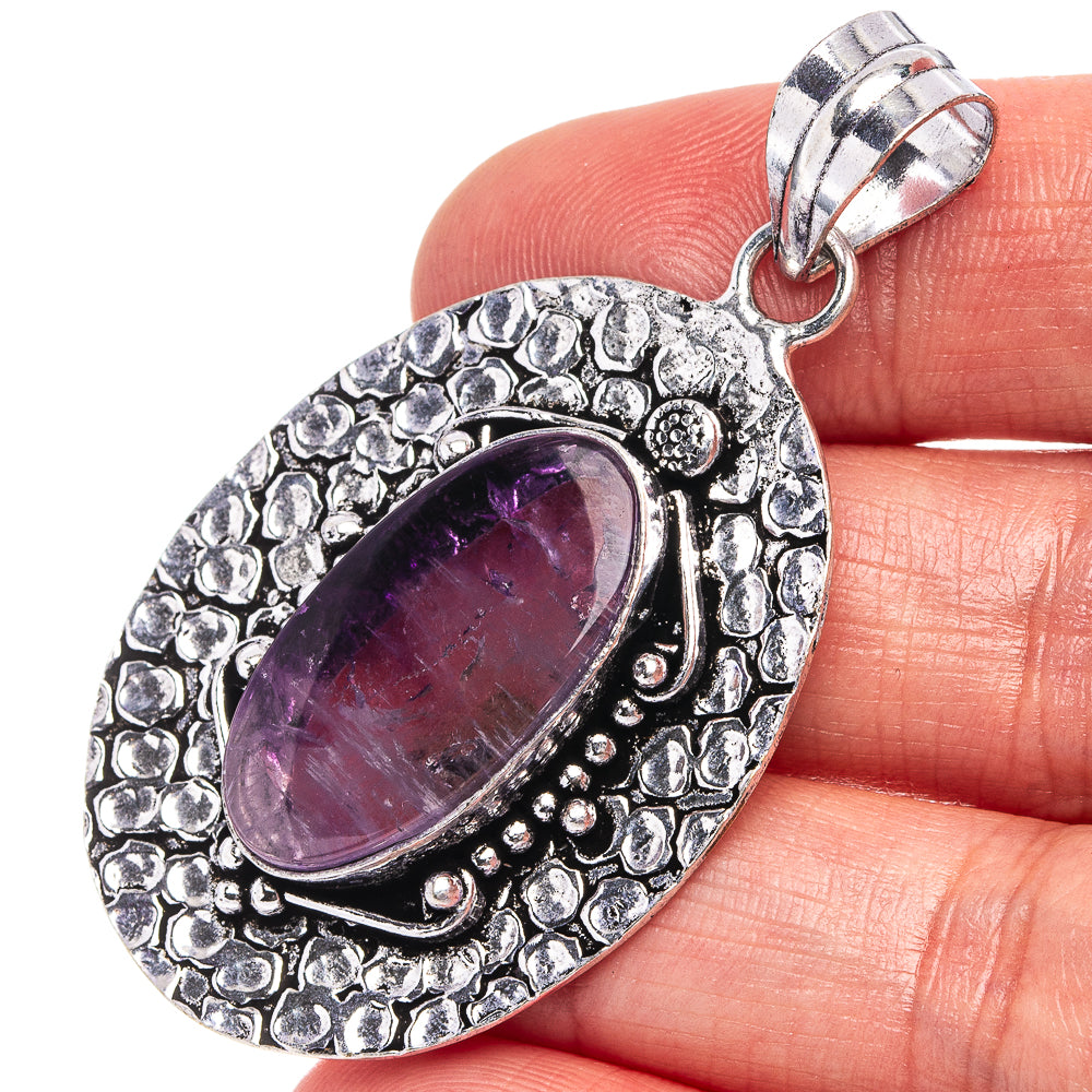 Amethyst Pendant 2 1/8" (German Silver)