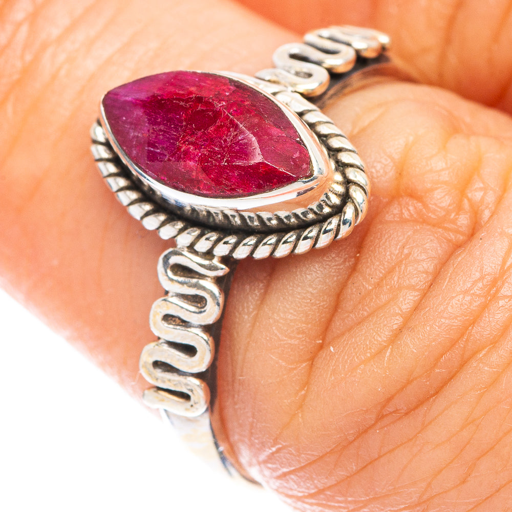 Red Sillimnate Ring Size 6.5 (925 Sterling Silver) R5664