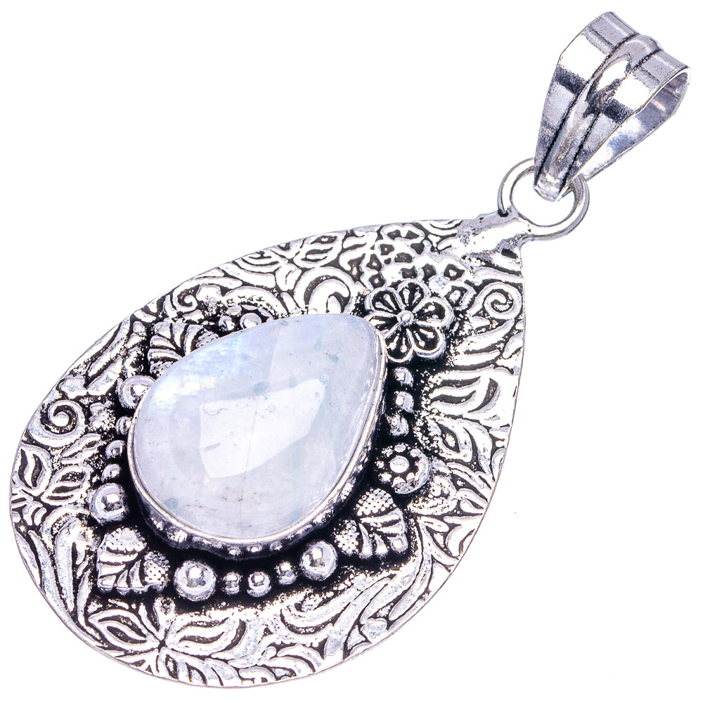 Rainbow Moonstone Pendant 2 1/8" (German Silver)