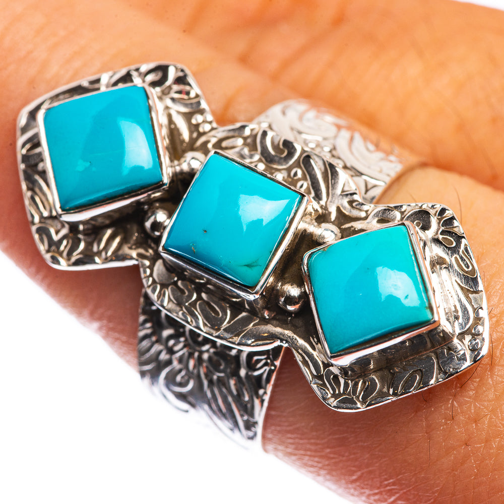 Sleeping Beauty Turquoise 925 Sterling Silver Ring Size 8.5
