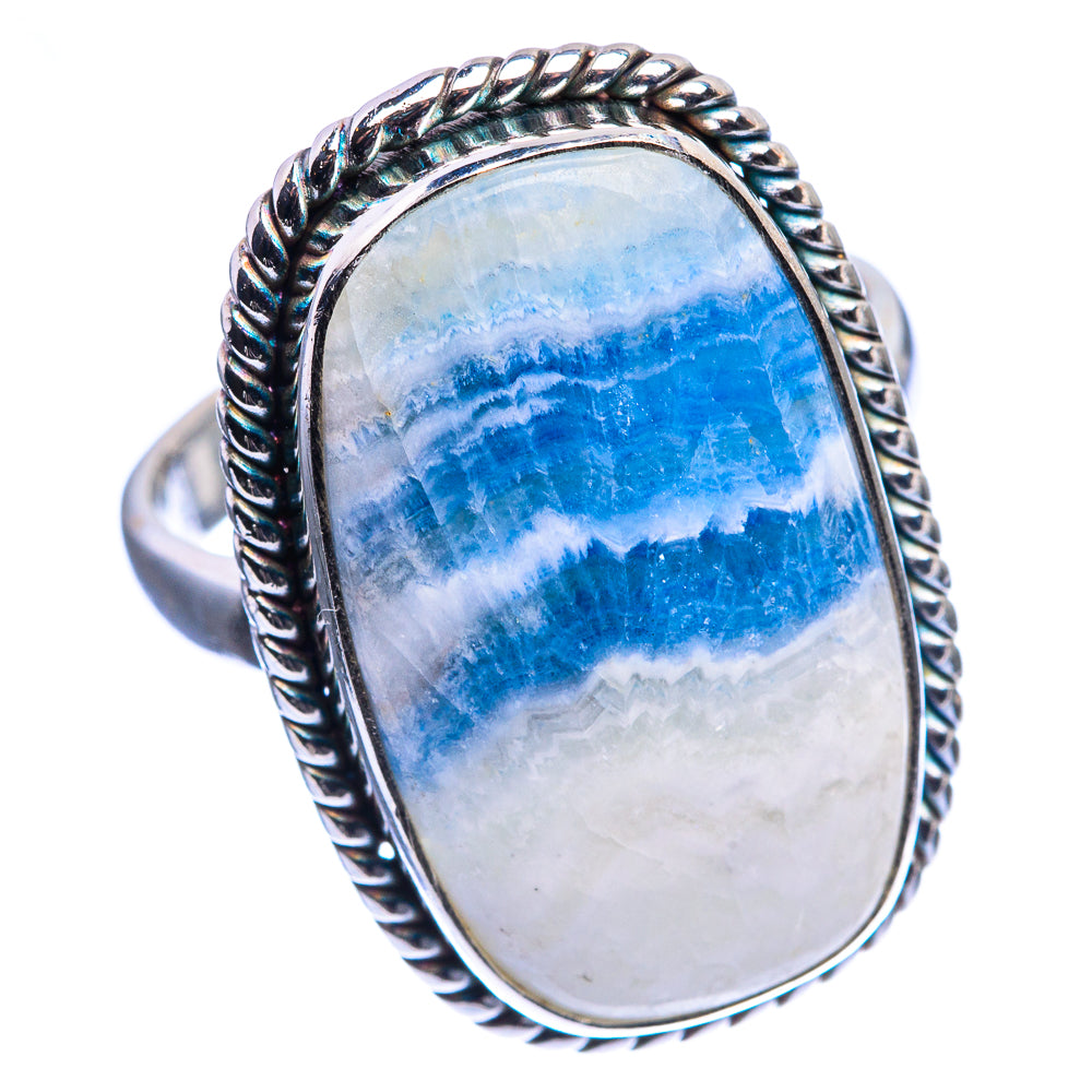 Blue Scheelite Ring Size 9 (925 Sterling Silver) R142492