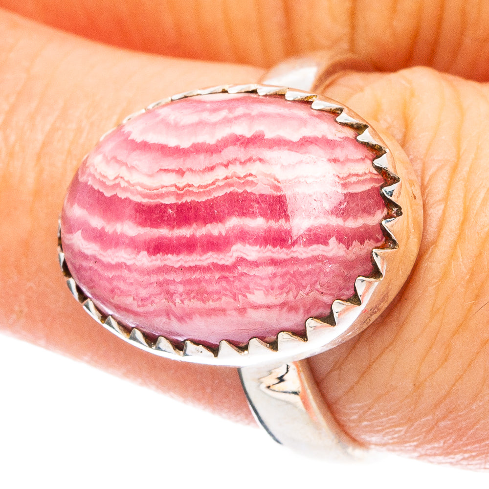 Rhodochrosite 925 Sterling Silver Ring Size 7.75 (925 Sterling Silver) R6054