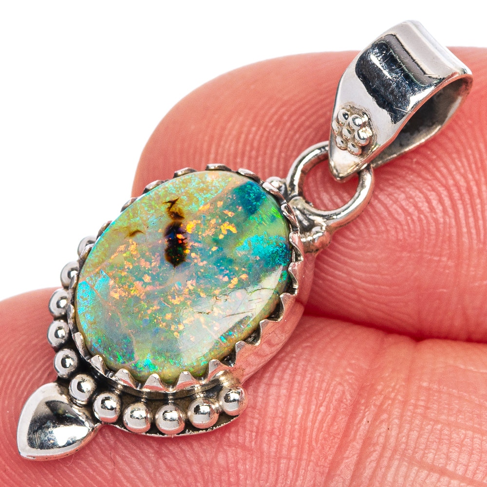 Rare Sterling Opal Pendant 1 1/8" (925 Sterling Silver) P40692