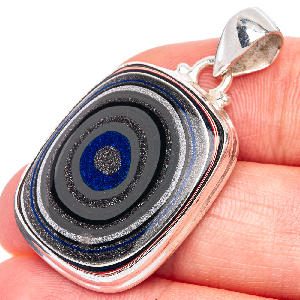 Rare Fordite Pendant 1 1/2" (925 Sterling Silver) P39940