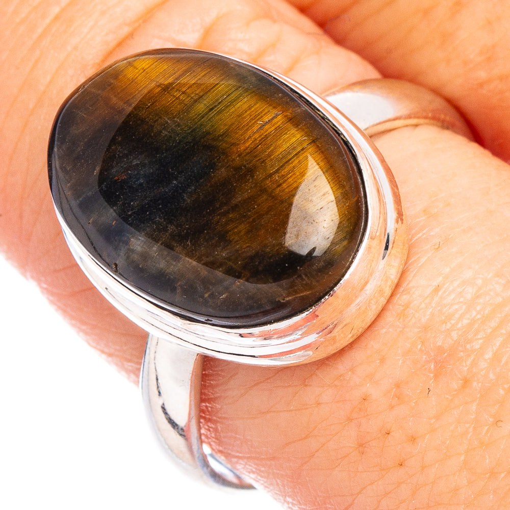 Tiger Eye Ring Size 9.75 (.925 Sterling Silver)