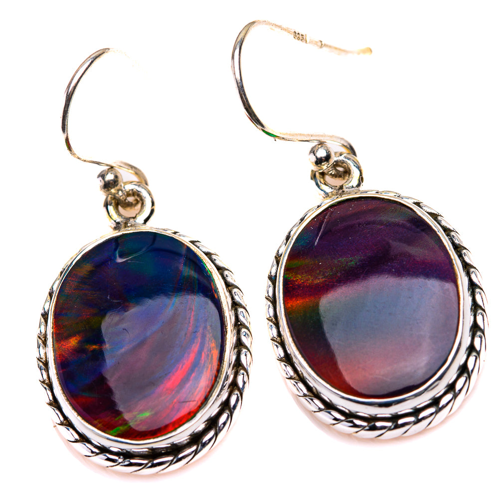 Aura Opal Earrings 1 3/8" (925 Sterling Silver) EARR432148