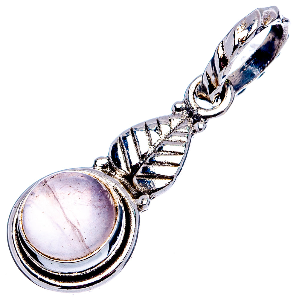 Rose Quartz Dainty Pendant 1 1/8" (.925 Sterling Silver)