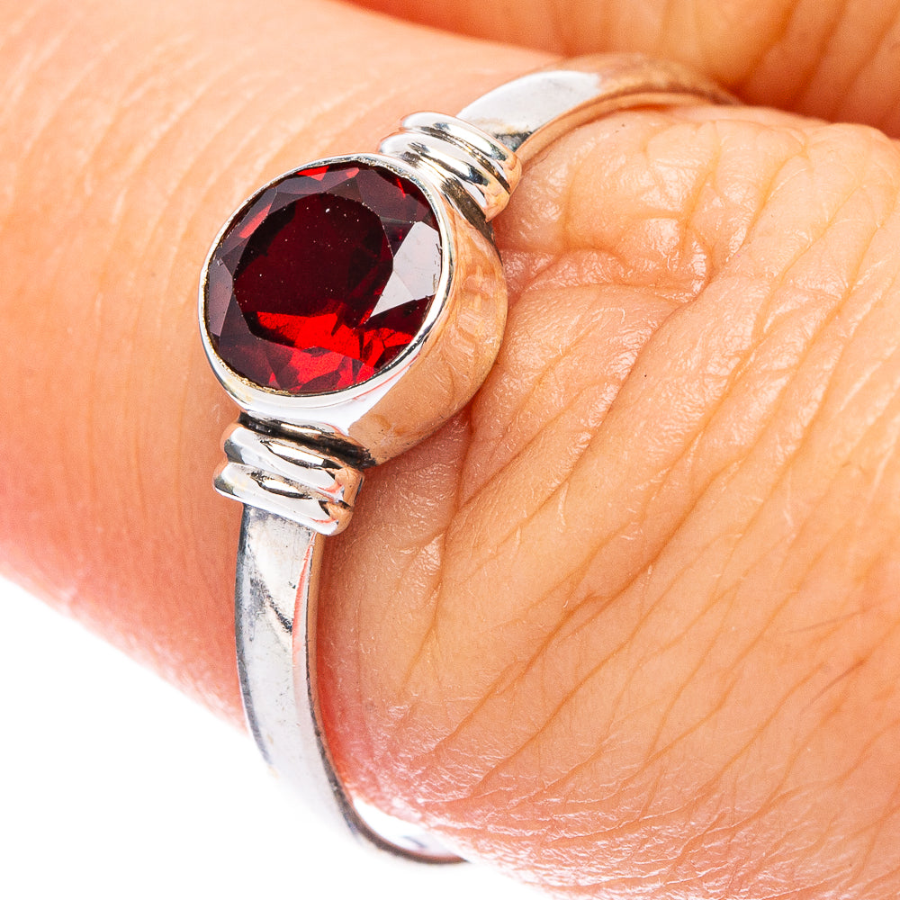 Garnet Dainty Ring Size 8.5 (925 Sterling Silver) R146761