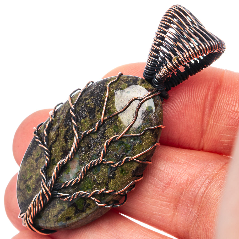Dragon's Blood Jasper Tree of Life 2 1/8" (Oxidized Copper)