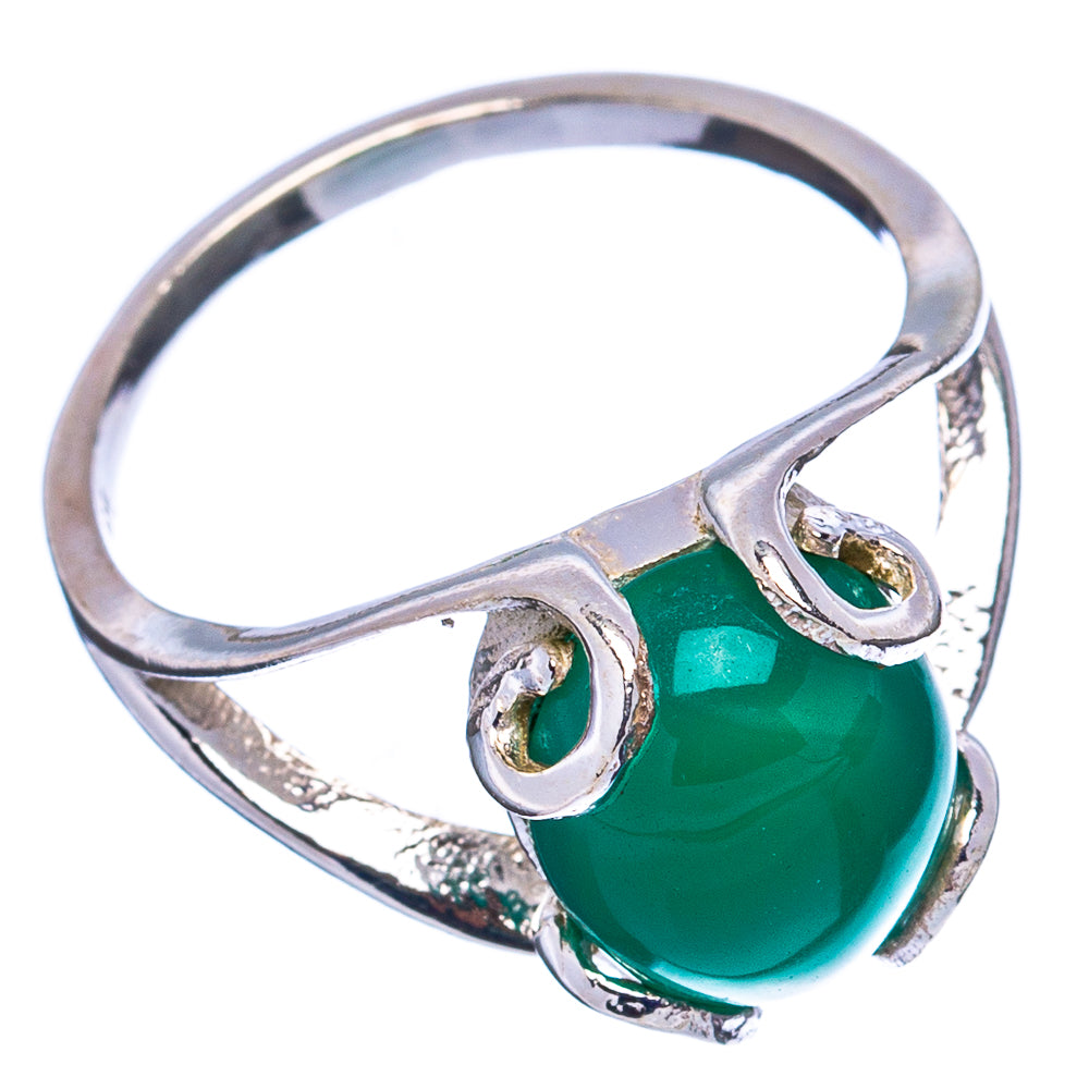 Green Onyx Ring Size 7 (.925 Sterling Silver)