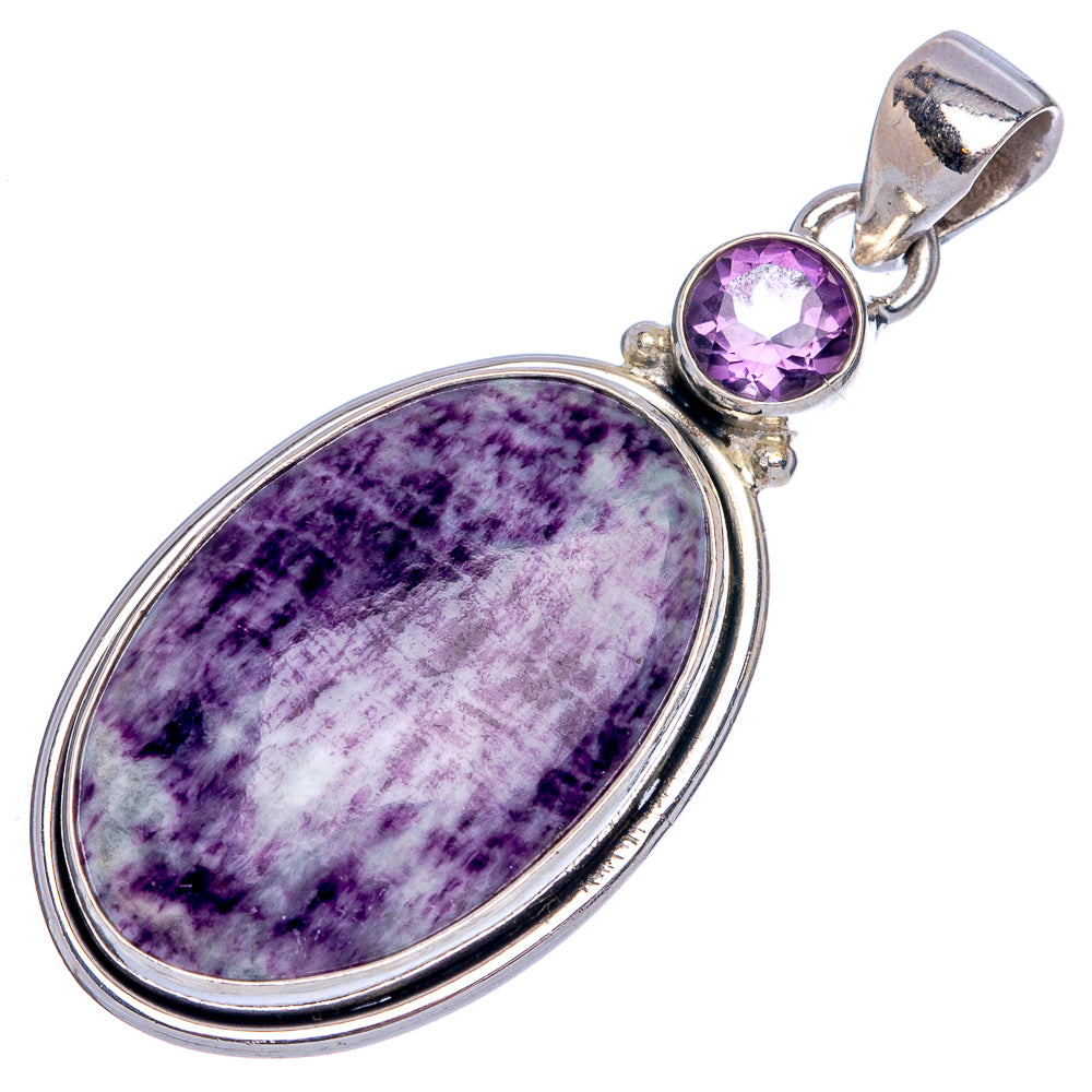 Lepidolite, Amethyst Pendant 1 7/8" (925 Sterling Silver) P40270