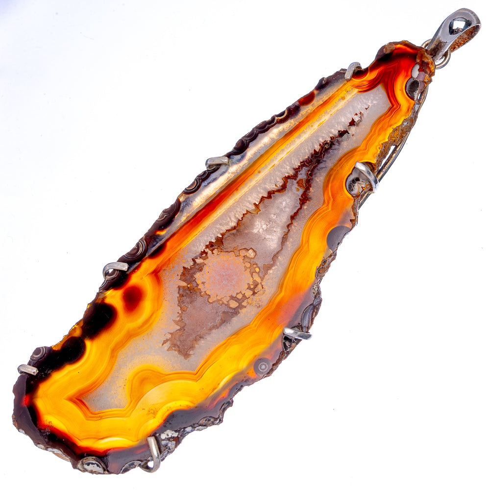 Gigantic Agate  Slice 4 5/8" Pendant (925 Sterling Silver) P40002