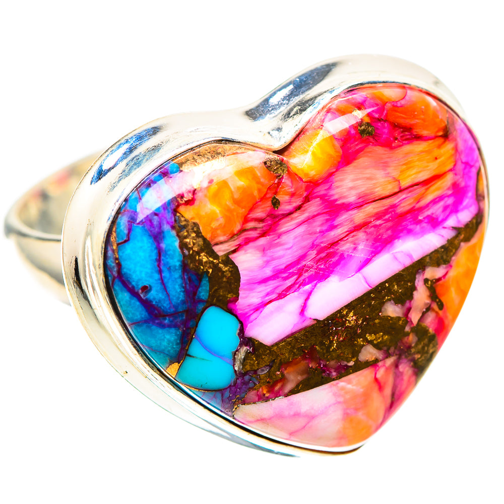 Kingman Pink Dahlia Turquoise Ring Size 6.75 (925 Sterling Silver) RING138760