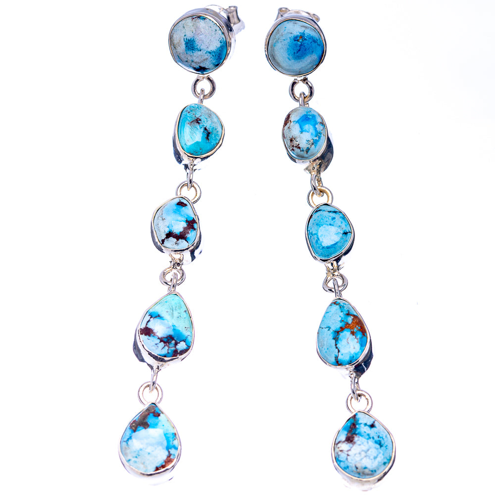 Exclusive Golden Hills Turquoise Earrings 3 1/4" (.925 Sterling Silver)