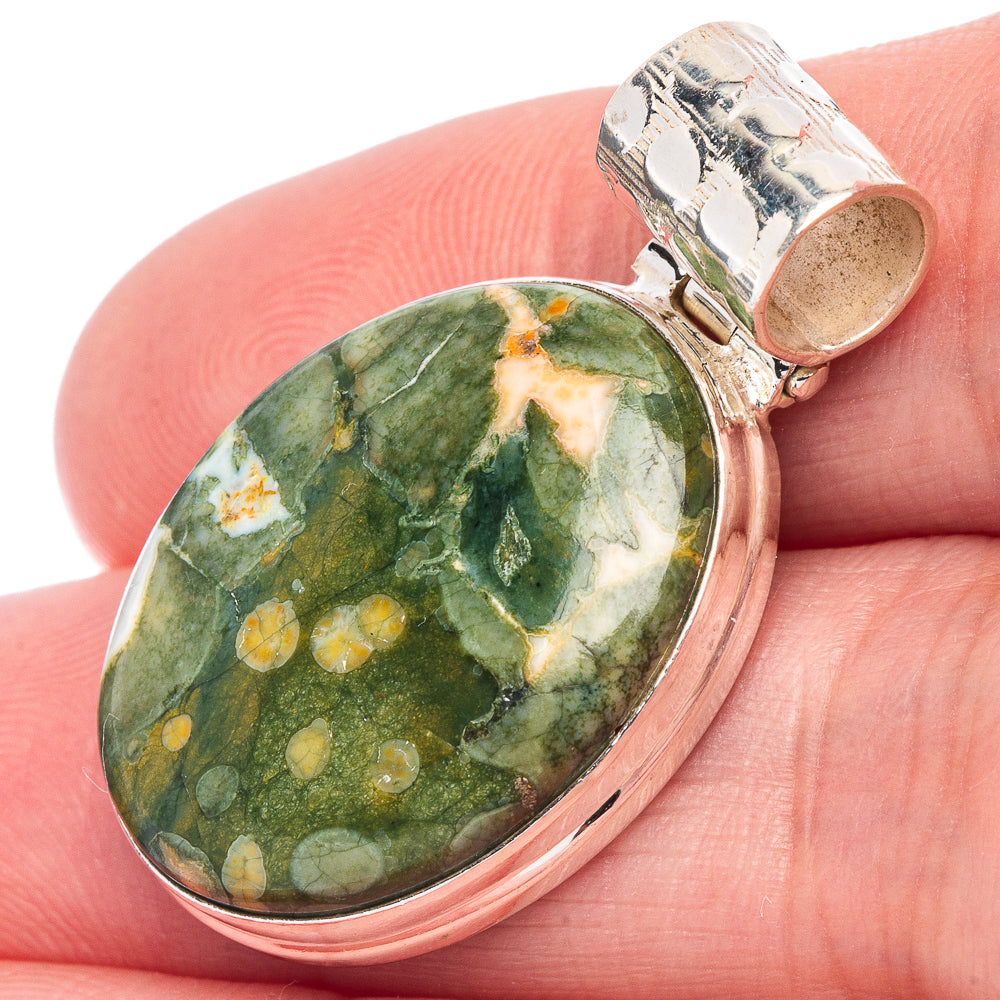 Rainforest Opal Pendant 1 1/4" (925 Sterling Silver) P44591