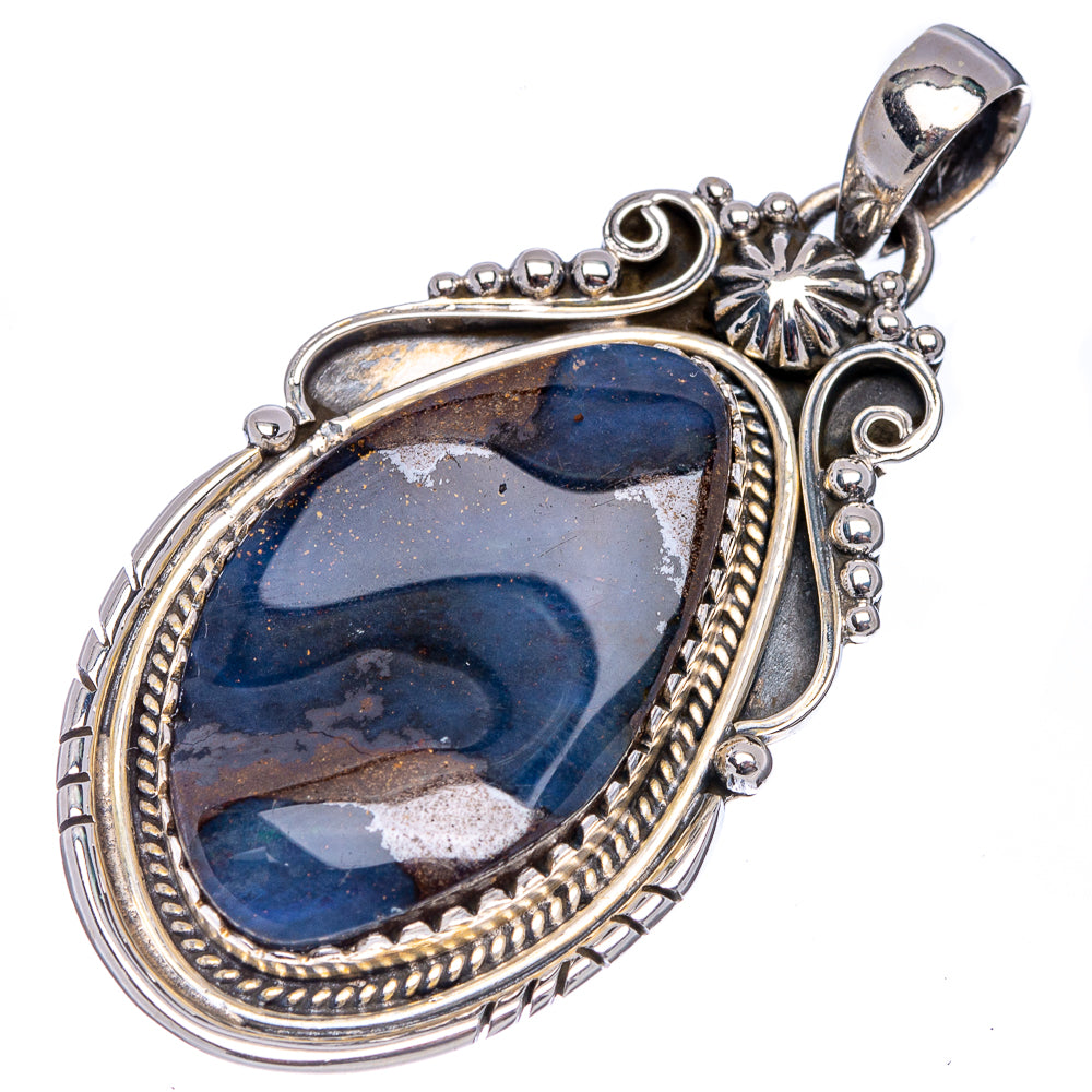 Rare Premium Boulder Opal Pendant 2 1/8" (.925 Sterling Silver)