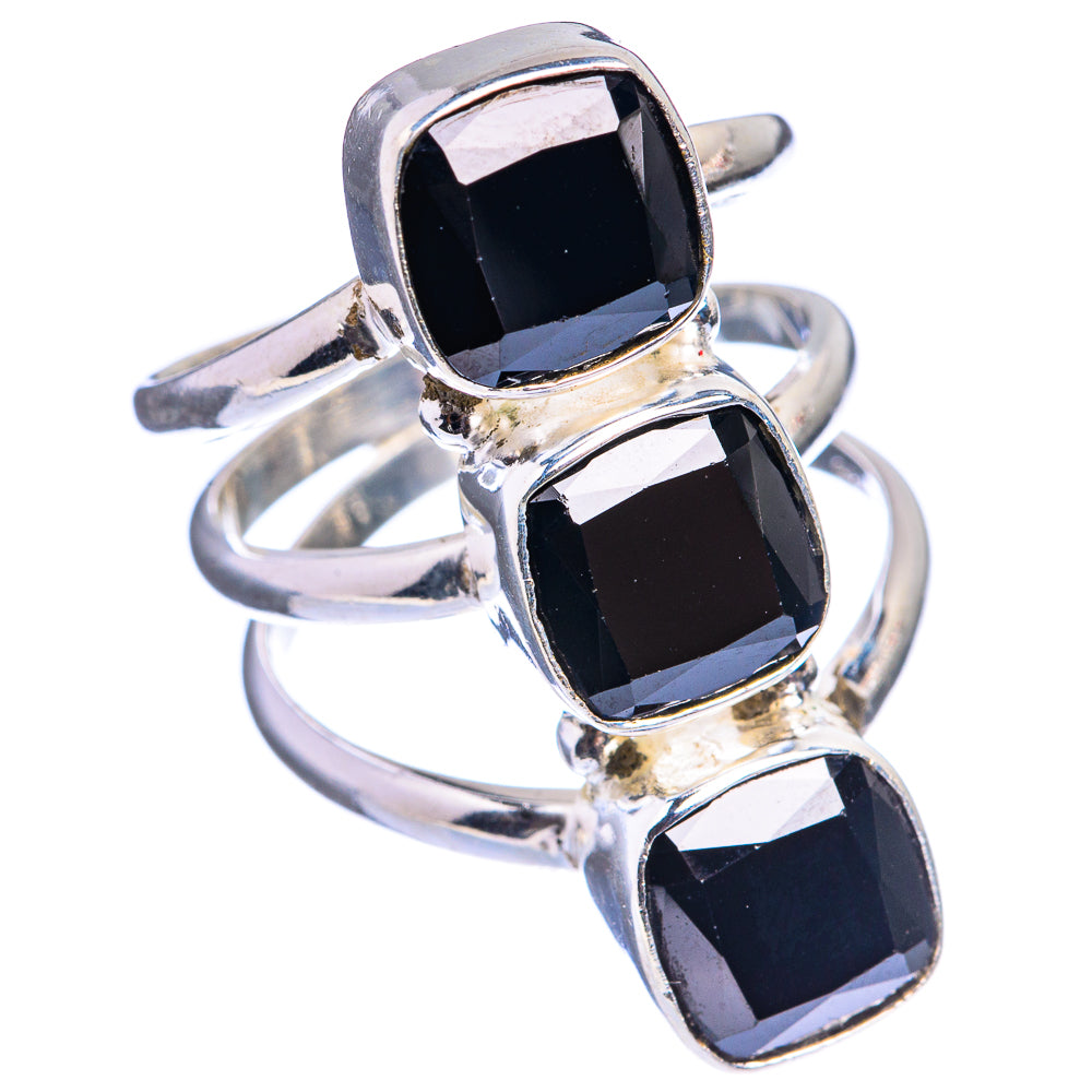 Large Black Onyx Ring Size 6 (925 Sterling Silver) R142912