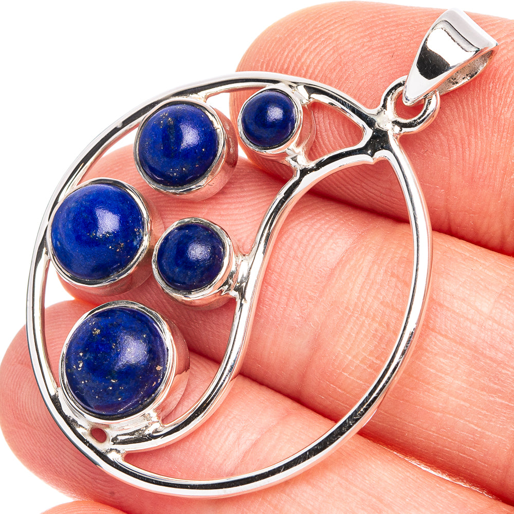 Lapis Lazuli 925 Sterling Silver Premium Pendants 1 5/8" (925 Sterling Silver) P43712