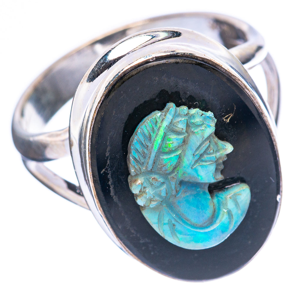 Lady Face Opal Cameo Ring Size 7 (925 Sterling Silver) R4030