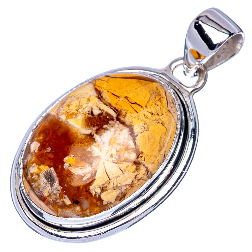 Brecciated Mookaite Jasper Pendant 1 1/4" (925 Sterling Silver) P40956