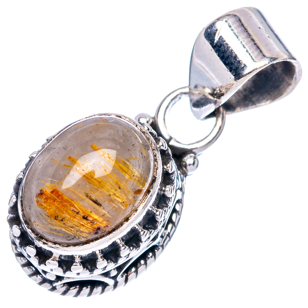 Rutilated Quartz Pendants 7/8" (925 Sterling Silver) P42340