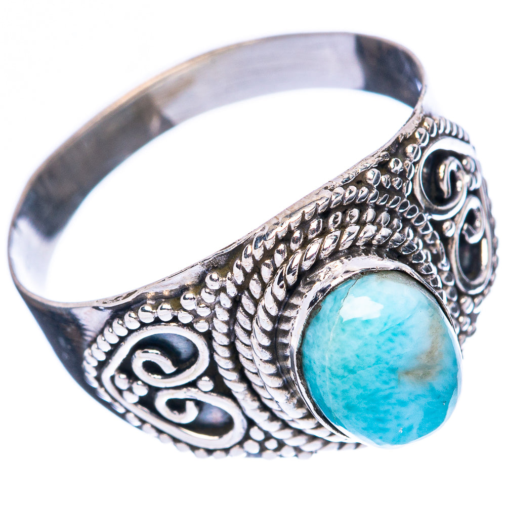 Larimar 925 Sterling Silver Ring Size 8 (925 Sterling Silver) R3891