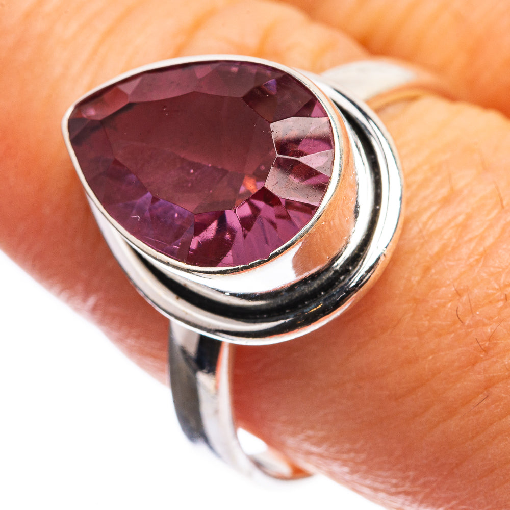 Faceted Color Change Alexandrite (Lab.) Ring Size 9 (925 Sterling Silver) R142967