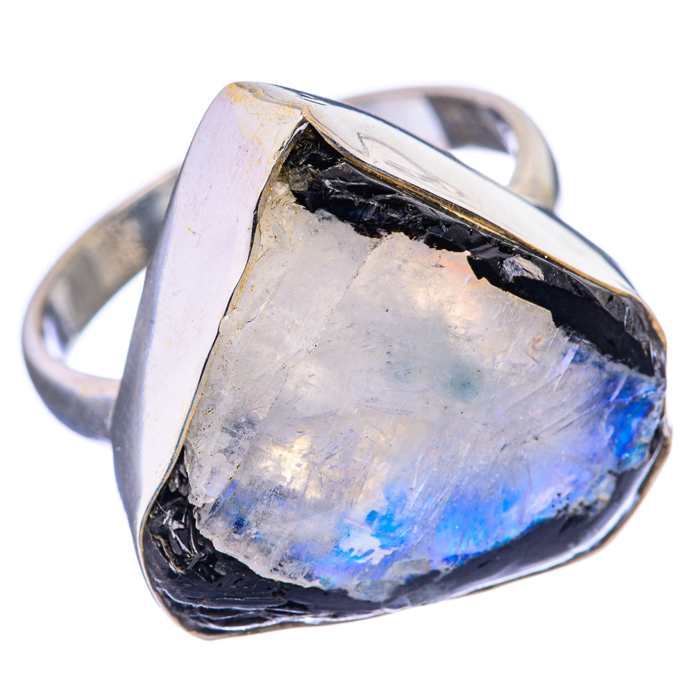Raw Rainbow Moonstone Ring Size 9.75 (925 Sterling Silver) R142856
