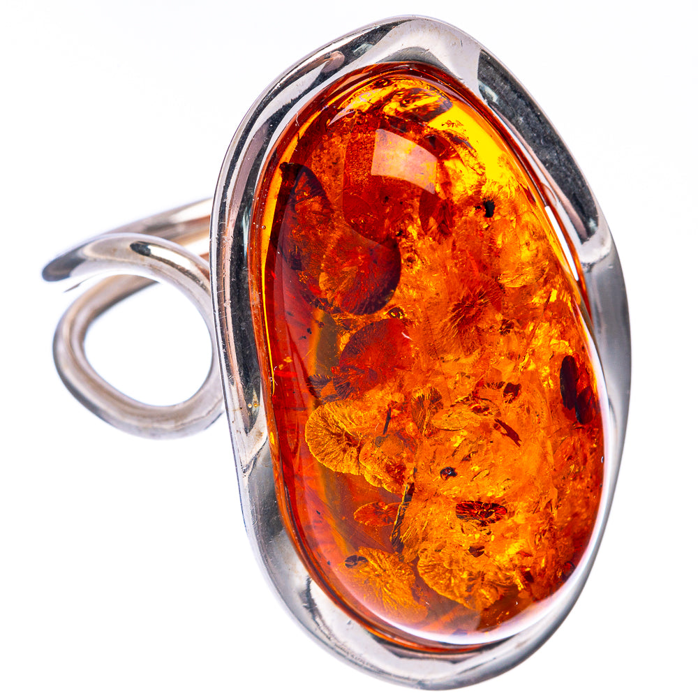 Baltic Amber Ring Size 8.25 (925 Sterling Silver) R1889