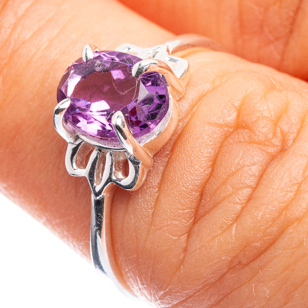 Faceted Amethyst Dainty Ring Size 6 (925 Sterling Silver) R142535