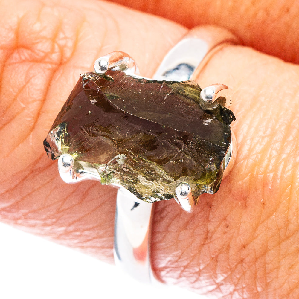 Moldavite Ring Size 8.5 (.925 Sterling Silver)
