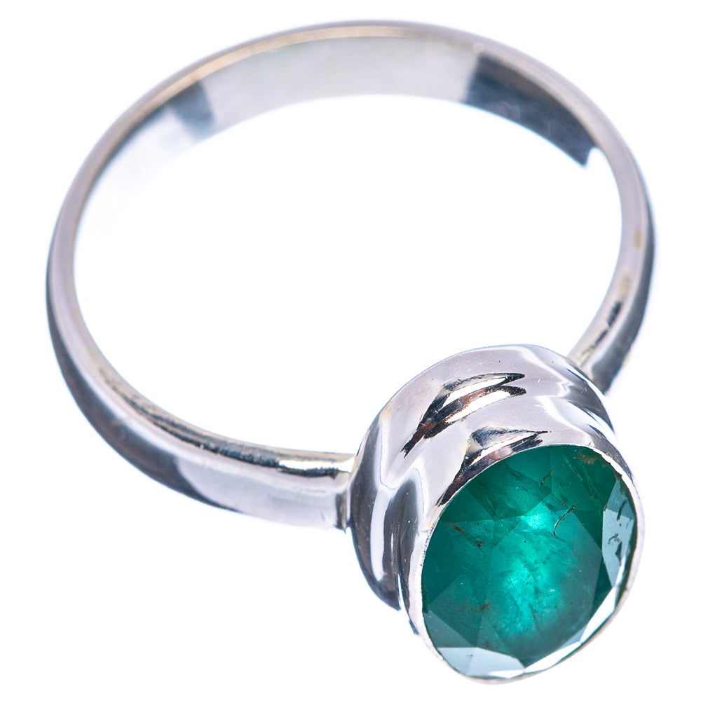 Rare Premium Faceted Zambian Emerald Ring Size 7 (.925 Sterling Silver)