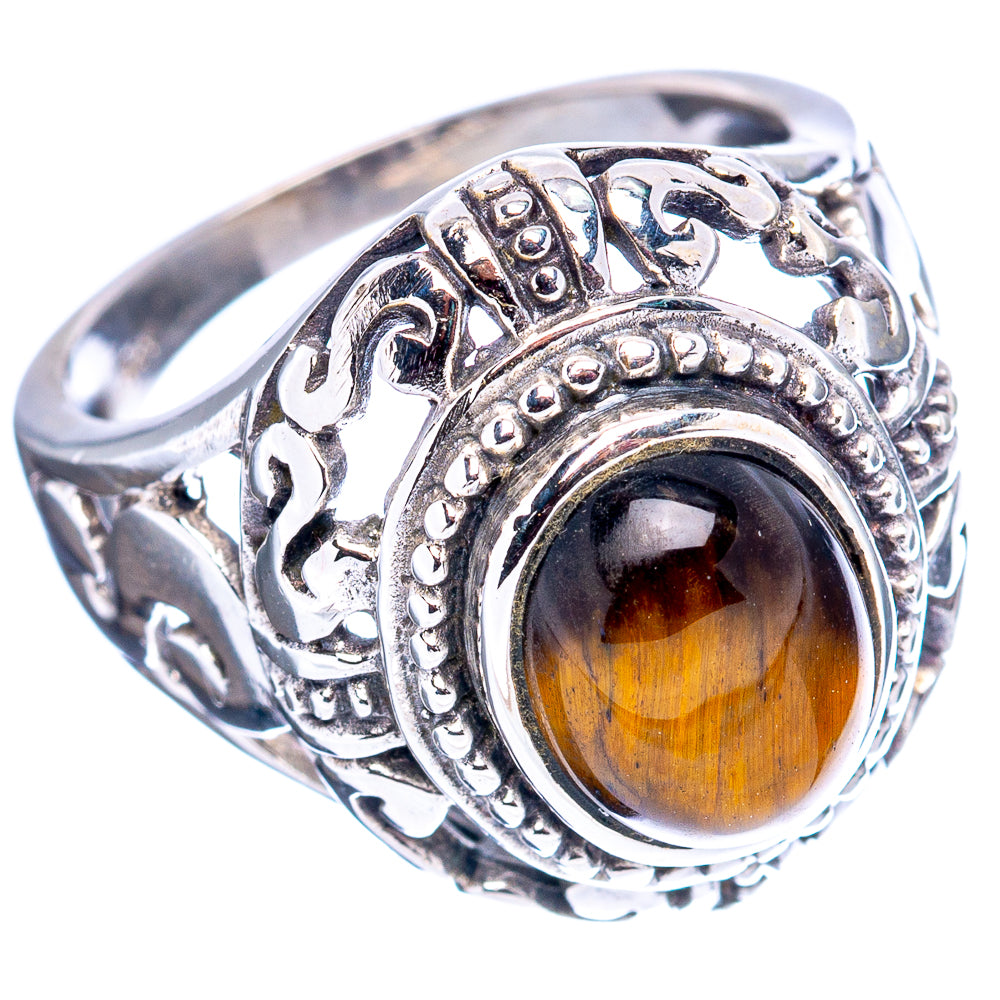 Tiger's Eye Filigree Style Ring Size 7 (.925 Sterling Silver)