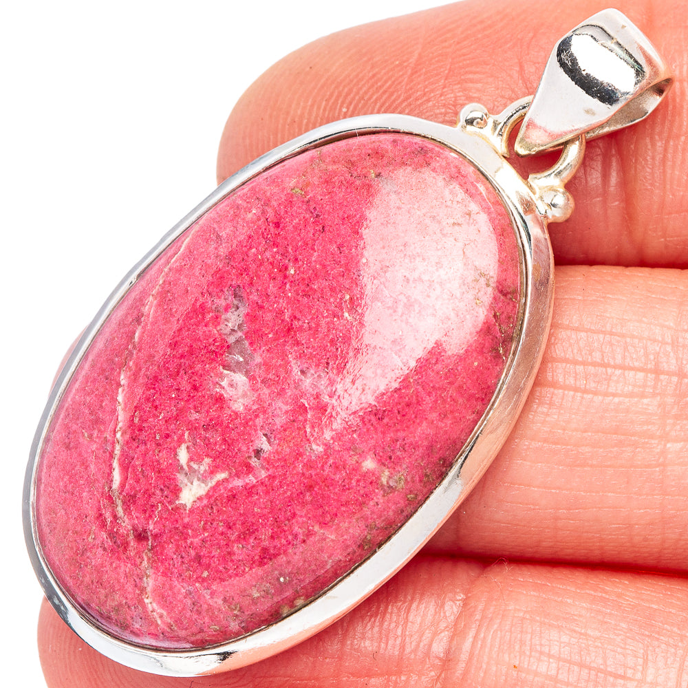Thulite Pendant 1 3/4" (925 Sterling Silver) P44018