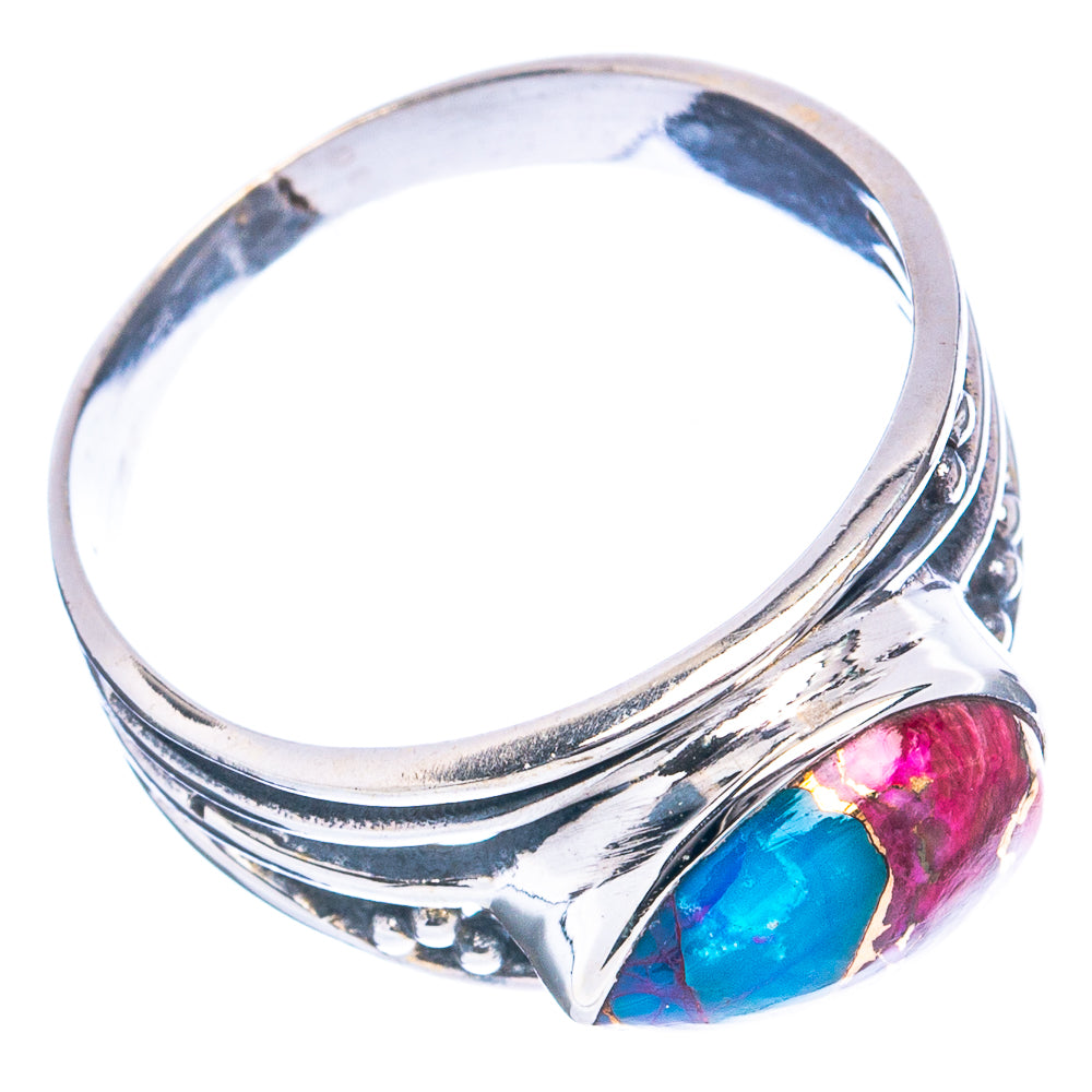 Pink Dahlia Mohave Turquoise Ring Size 9 (.925 Sterling Silver)