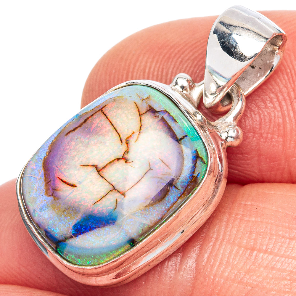 Rare Sterling Opal Pendant 1 1/8" (925 Sterling Silver) P41628
